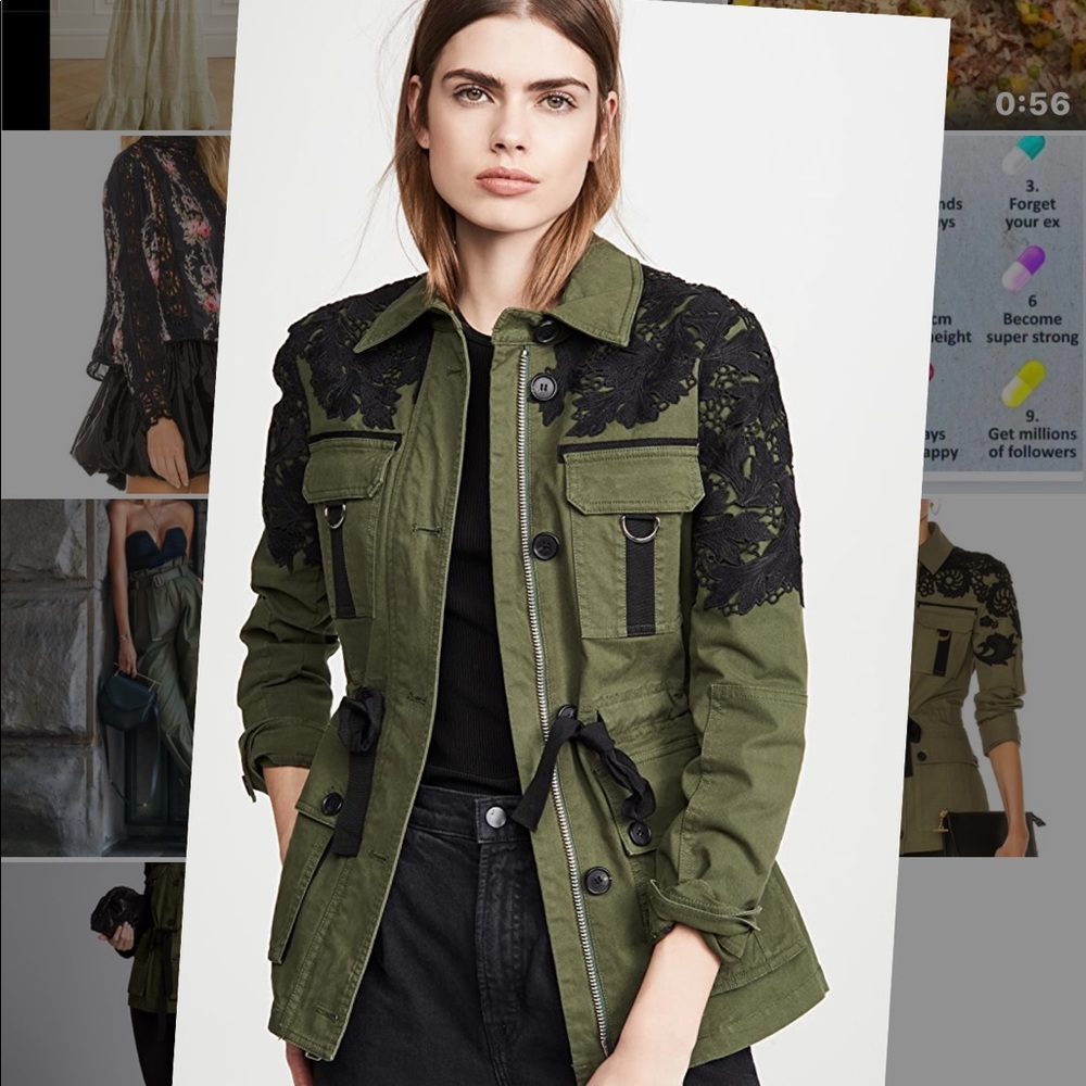 Veronica beard military lace jacket